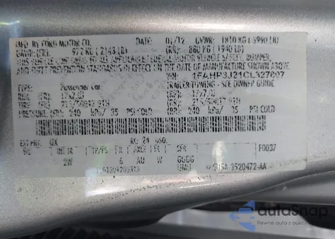 2012 Ford Focus Titanium z USA, uszkodzony, nr VIN 1FAHP3J21CL327807